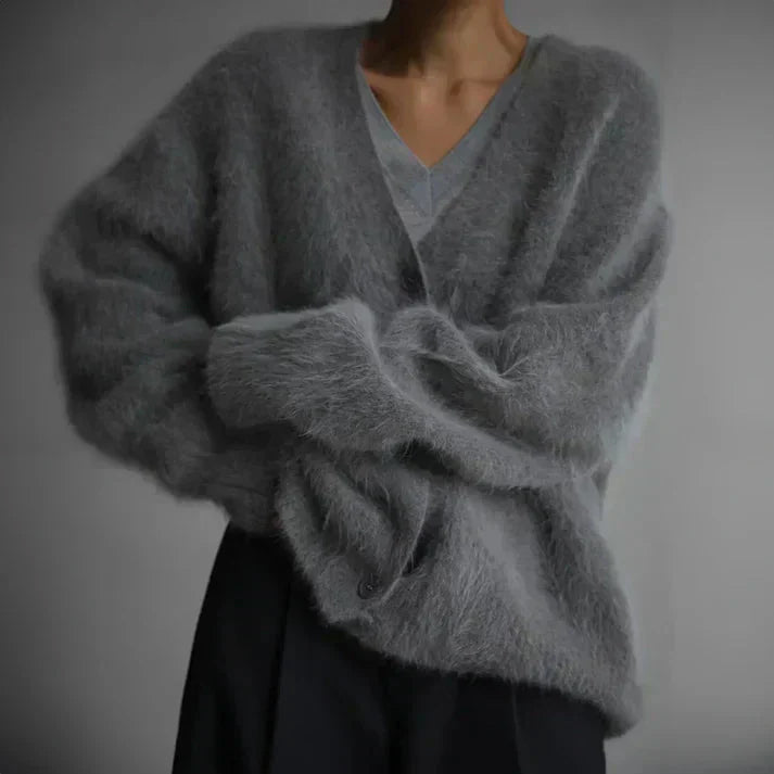 Elena | Soft Fuzzy Knit Cardigan