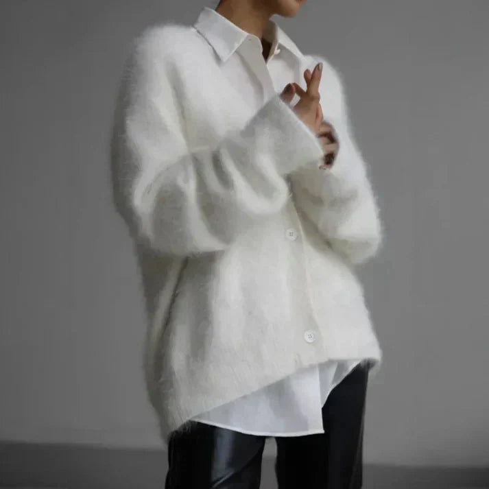 Elena | Soft Fuzzy Knit Cardigan