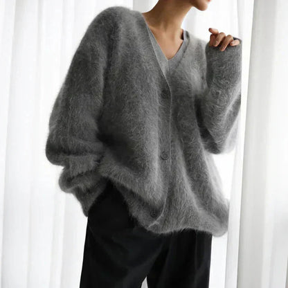 Elena | Soft Fuzzy Knit Cardigan