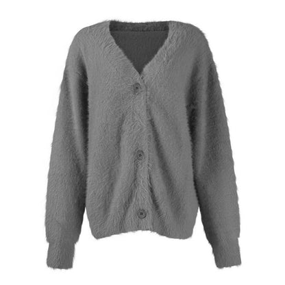 Elena | Soft Fuzzy Knit Cardigan